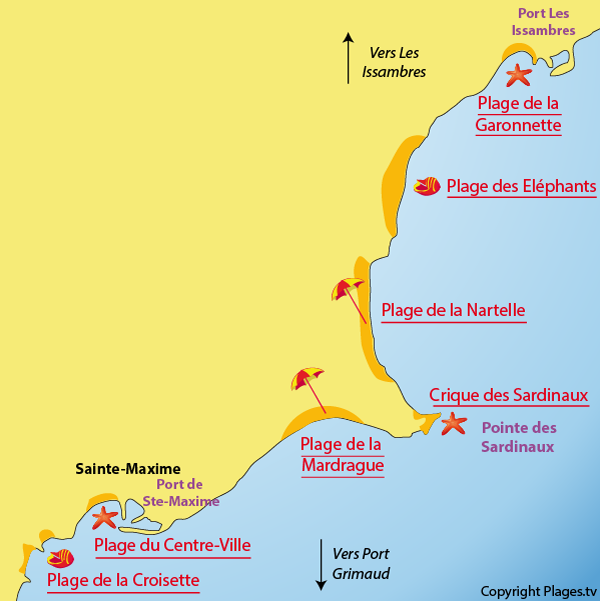 Les plages de Sainte-Maxime